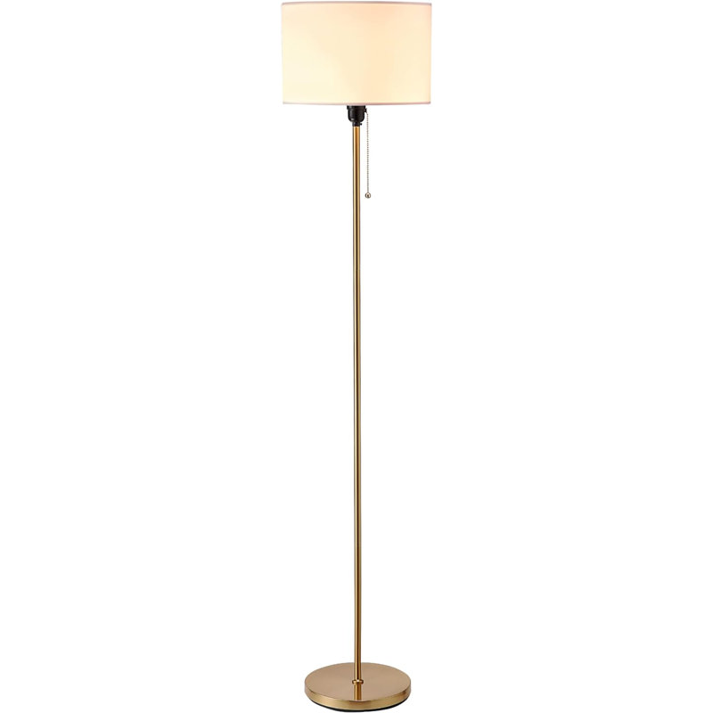 Kelisia 55" Drum Shade Standing Lamp LED Floor Lamp. Pull Chain Switch, E26 Socket, Modern Minimalist Design, Simple Floor Lamp for Living Room, Bedroom, Office,