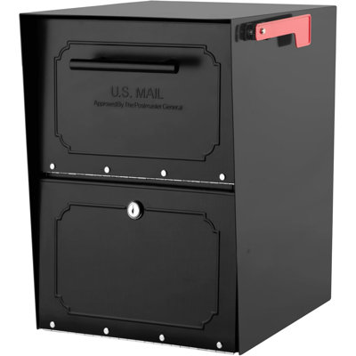Boîte aux lettres de sécurité noire verrouillable, acier galvanisé robuste, très grande capacité, approuvé USPS, boîte aux lettres d'extérieur résistante aux intempéries avec 2 clés