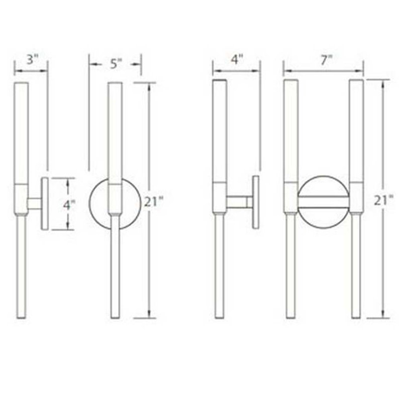 Polished Nickel Clear Crystal LED Wall Sconce