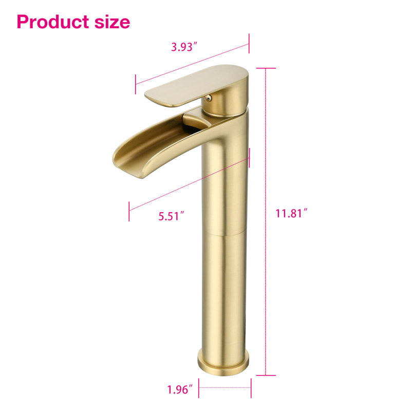 Single-Hole Single-handle Bathroom Faucet, Brushed Gold