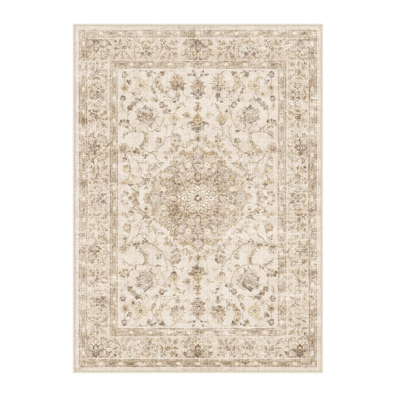 Vicky Oriental Washable Area Rug With Non-Slip Backing, Rectangle 8' x 10'