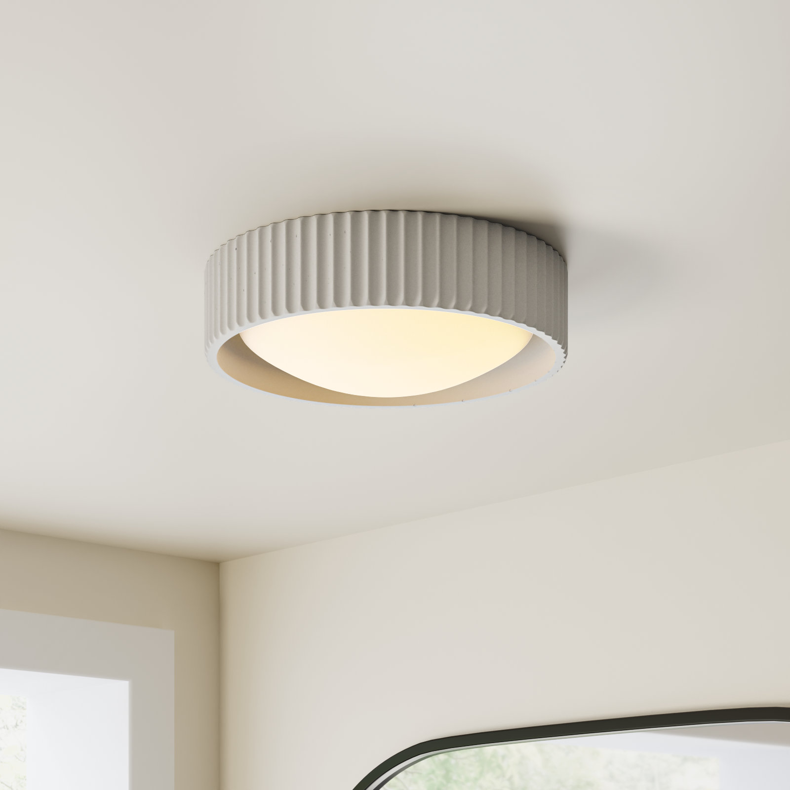 Calcott Single Light Flush Mount, Chalk White