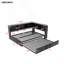 Lit de jour double en métal avec lit gigogne, armoires de rangement et ports USB, lit de jour-2085389935