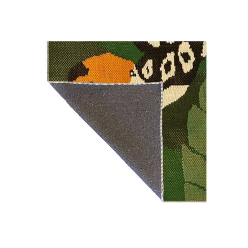 Tapis vert à motif d'oiseaux, Sous-tapis rectangulaire 4 pi 7 po x 6 pi 7 po inc