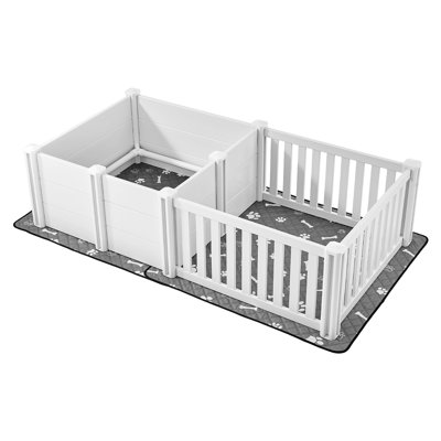 Dog Whelping Box, Dual Zone Whelping Box For Dogs And Puppies, Whelping Pen For Puppies, Dog Birthing Box With Rails, 2 Washable Pee Pads And 2 Storag