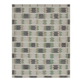 Rug & Kilim’S Scandinavian Rug With Geometric Patterns In Tones Of Green