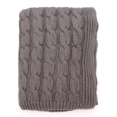 Big Cable Knitted Throw Blanket