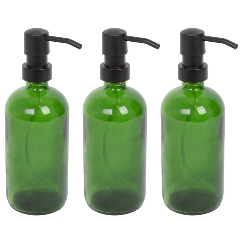 Glass Soap Dispensers - 500ml, Green