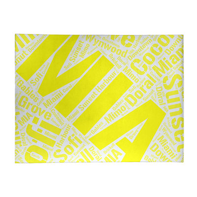 Tapis jaune poils longs à tissage plat