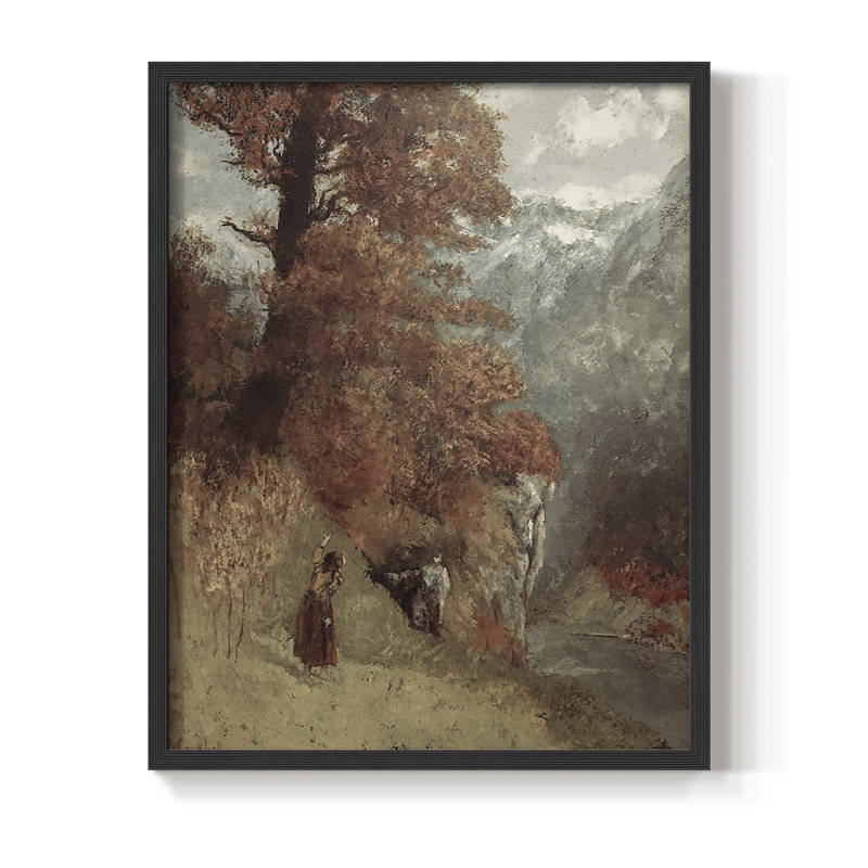 Vintage Landscape CLXV Framed Print - Solid Wood, Noir, noir, noir, noir, H 30 po x l 24 po