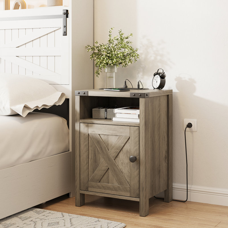 Kennesha 15.7'' W Nightstand, Gray