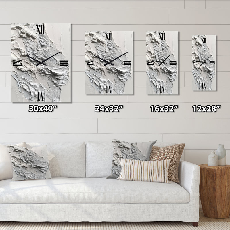 Irita - Abstract Marble Modern Wall Clock, 32" H x 16" W x 1" D