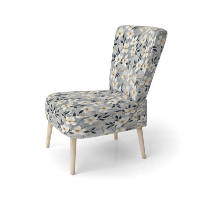 Minimalisme à motif de fleurs - Chaise d'appoint rembourrée Cottage
