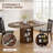 47-63" Extendable Round Dining Table for 4-8 People, Mid-Century Modern Kitchen Table with Storage Cabinet-128940711