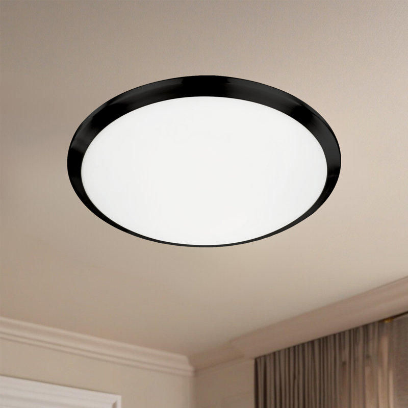 Plafonnier encastré 1 lumière à DEL 12 po Malta, Noir
