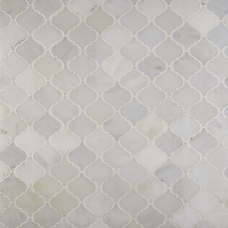 Iona Mist Lantern 12 in. x 12 in. Polished Marble Mosaic Floor and Wall Tile