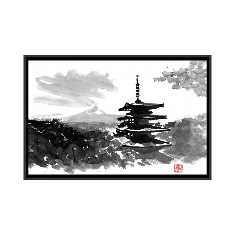 Temple by Péchane - Print on Canvas, Black Framed, 66.04 cm H x 45.72 cm W