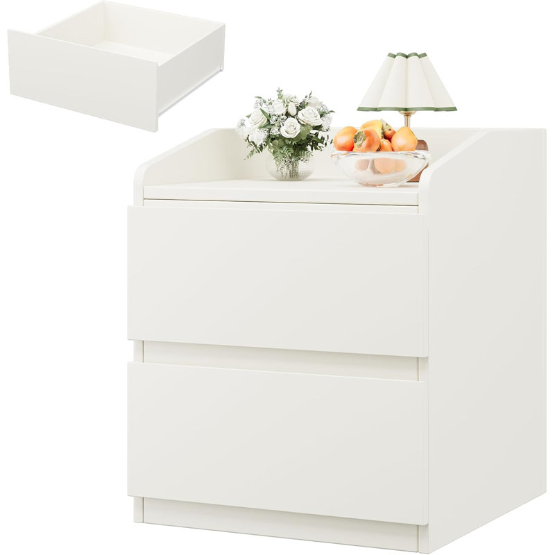 59.99cm W Bedside Table, White