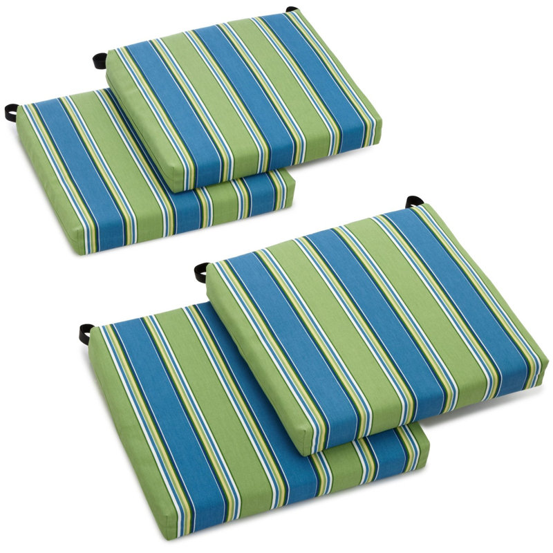 Outdoor 3'' Seat Cushion, Haliwell Caribbean, 16" W x 16" D
