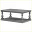 Table basse rétro en placage de pin avec pieds en colonne de style artistique, facile à assembler et robuste pour le salon-1426485846