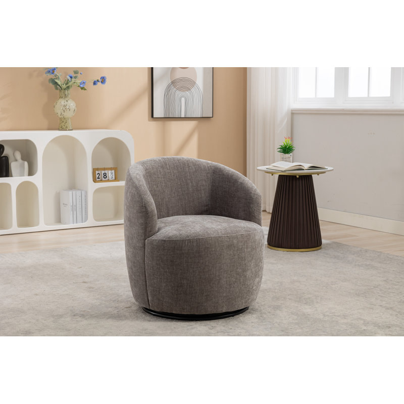 Fauteuil pivotant en chenille avec anneau en métal, Gris