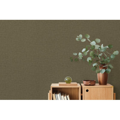 Designs Oat Stretford Linen Embossed Vinyl Unpasted Wallpaper