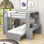 Lit superposé en bois 2 tiroirs avec tablettes, bureau et garde-robe Crone-20869822-204806407