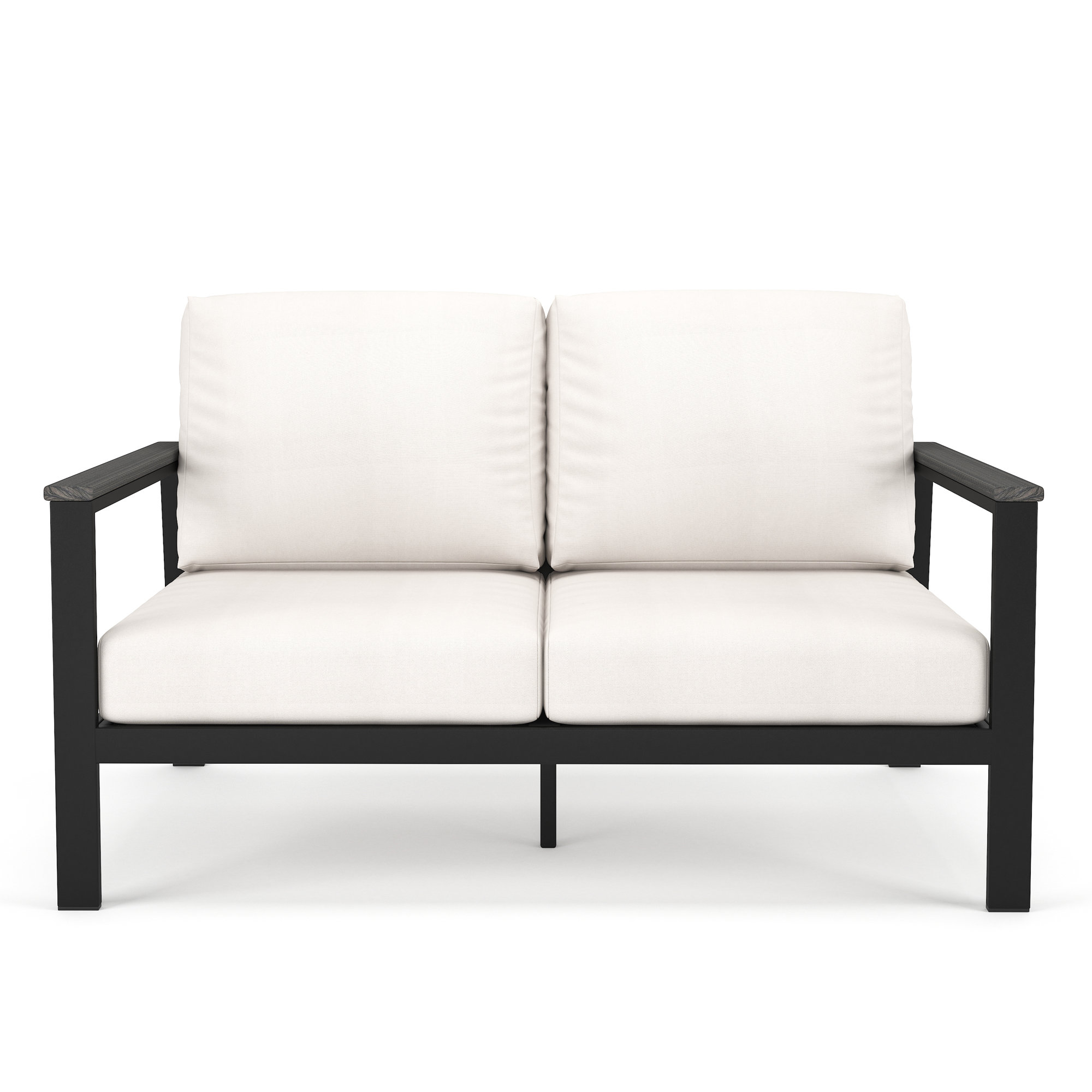 Townsend Loveseat with Sunbrella Cushion, Sunbrella Canvas Natural, Gray