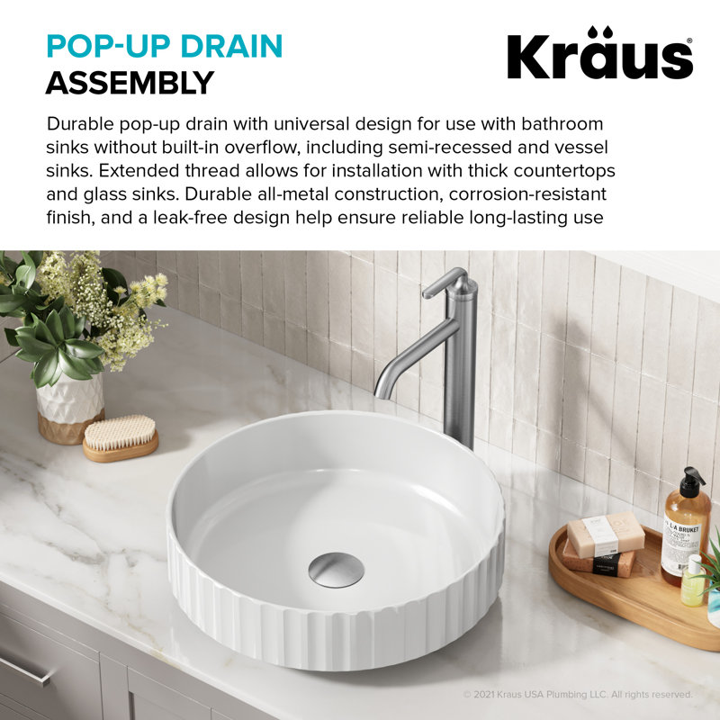 KRAUS Pop-Up Bathroom Sink Drain