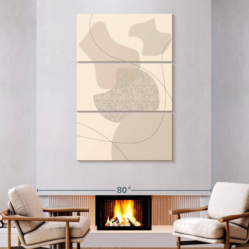 Avery Mid-Century brun abstrait II, H 74 po x l 48 po