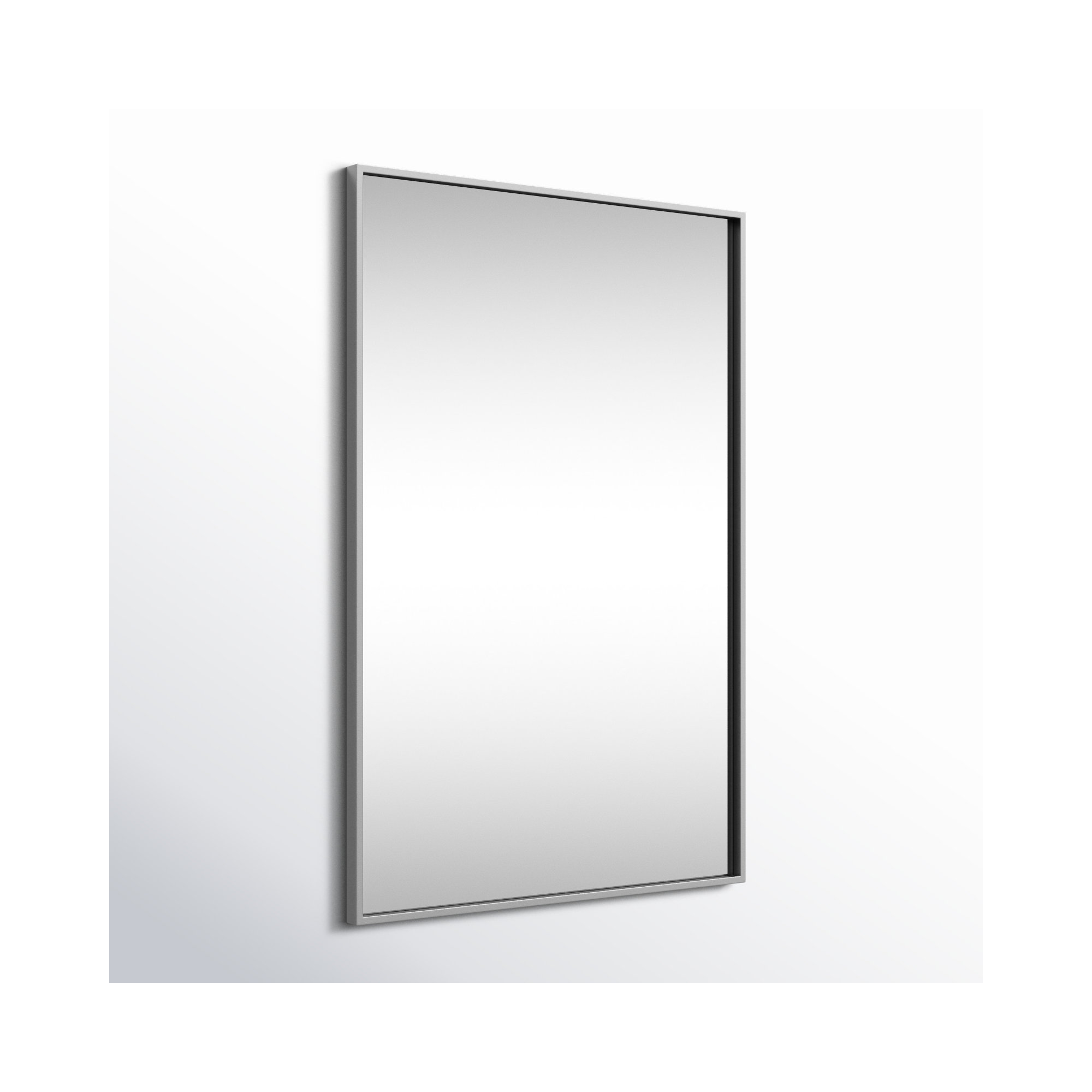 Sabine Metal Rectangle Wall Mirror, 36" x 24", Silver