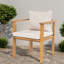 Chaises de patio modernes, ensemble rembourré en bois d'acacia pour les repas en plein air