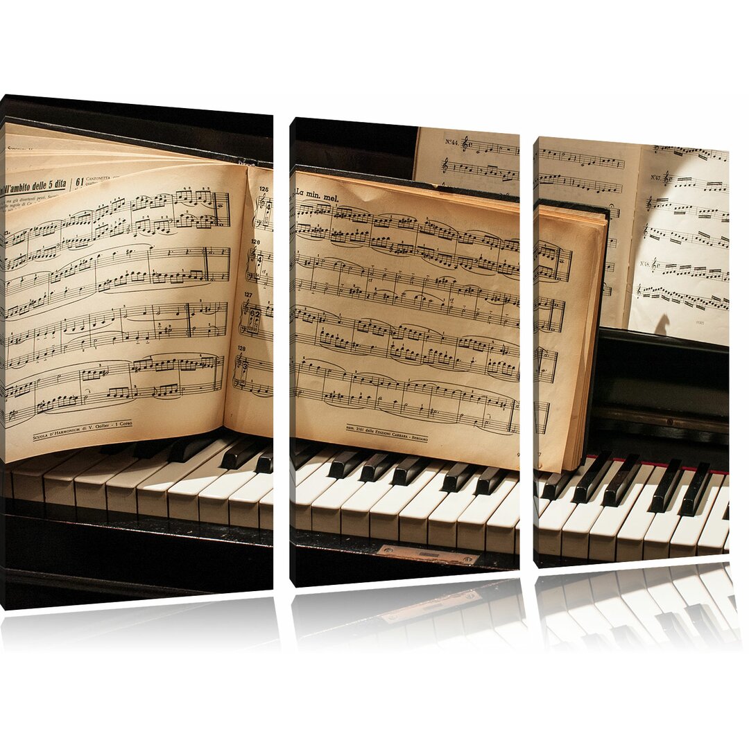 3-tlg. Leinwandbilder-Set „Piano Notes", Fotodruck