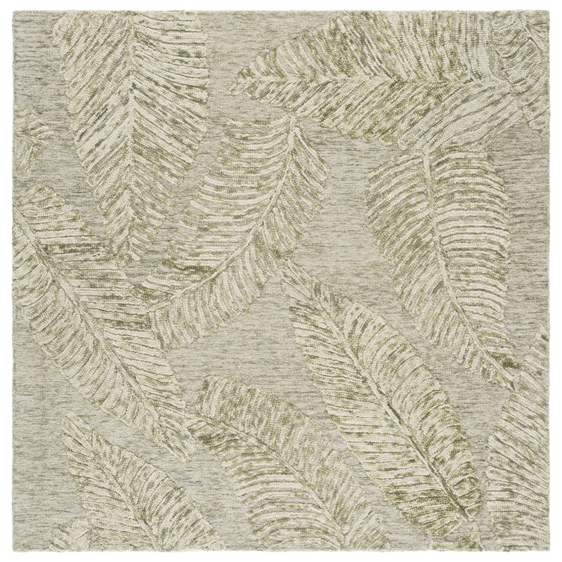 Jardin Hand Tufted Wool;Cotton Solid Color Indoor Rug, 6'-0" x 6'-0" Square