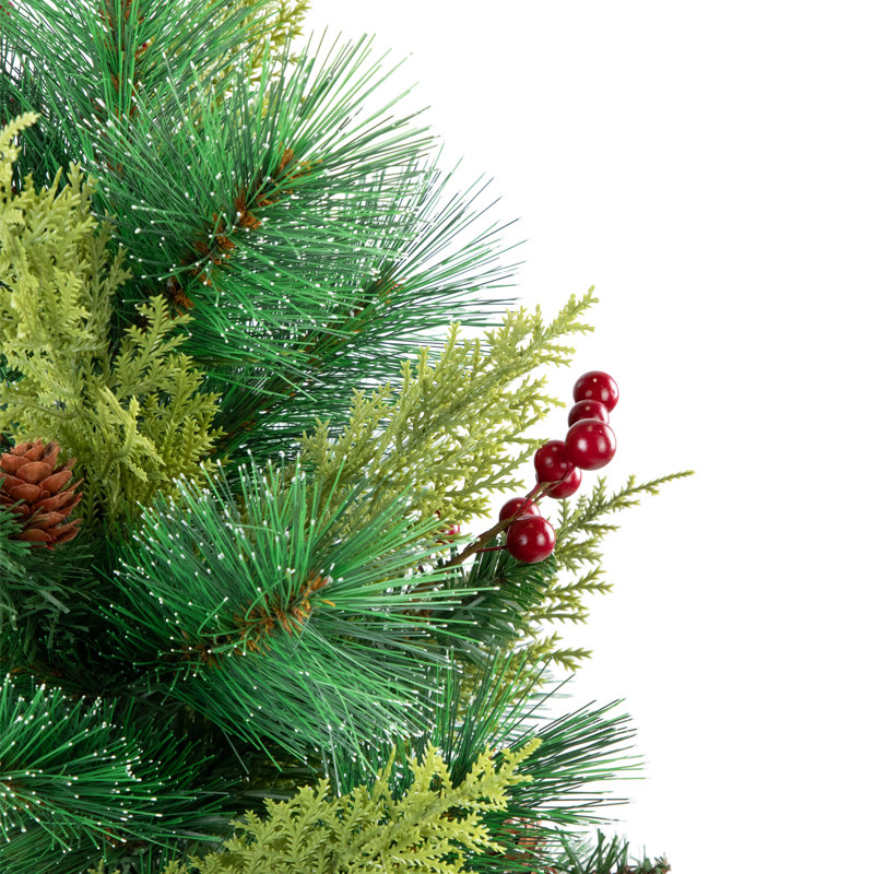 Spruce Pine Needle And Pinecone Artificial Mini Christmas Tree - 25" - Unlit