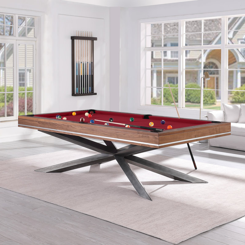 Playcraft Astral 8' Slate Pool Table with Professional Installation ($895 Value) Included, Burgundy, No