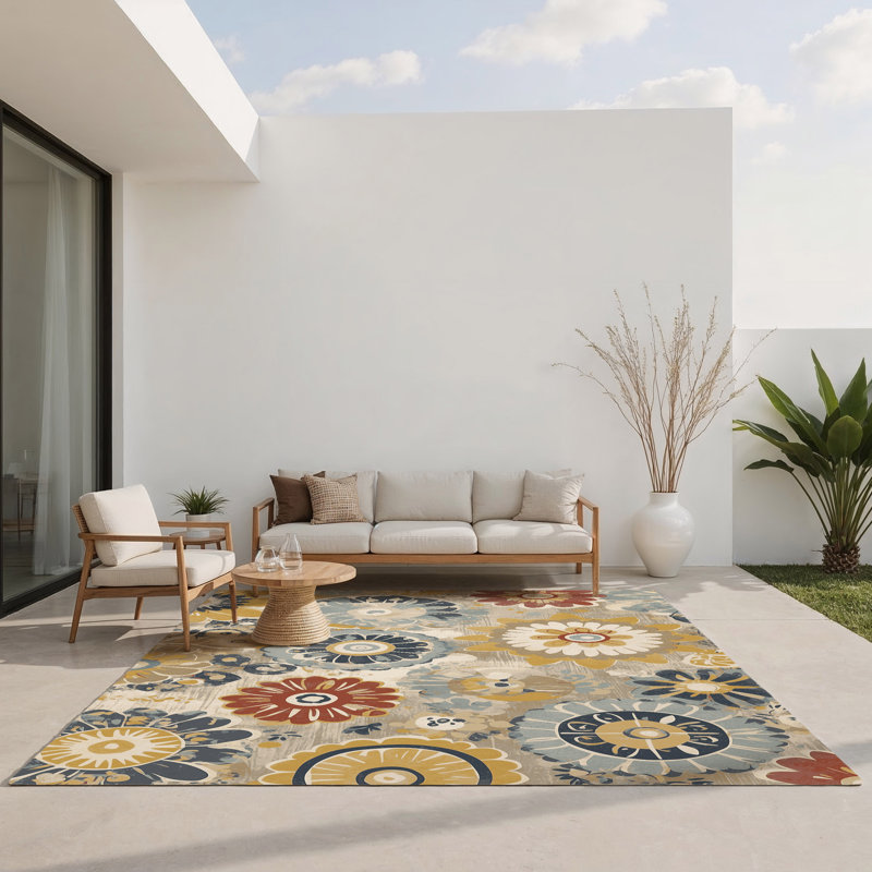 Lively Jive Indoor And Outdoor Area Rug, Rectangle 3' x 5'