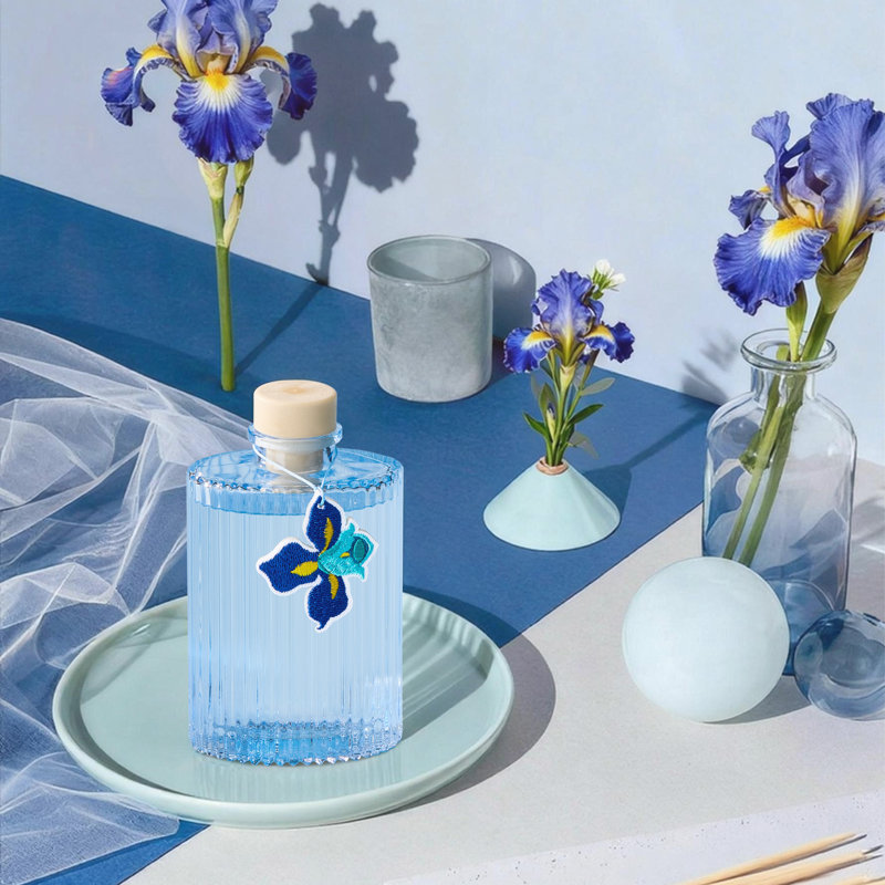 Ensemble de diffuseur à roseaux Blue Iris, Voile d'iris bleu