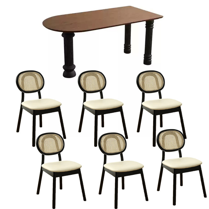 Ensembles de table de salle à manger créatifs rétro en bois massif., 7