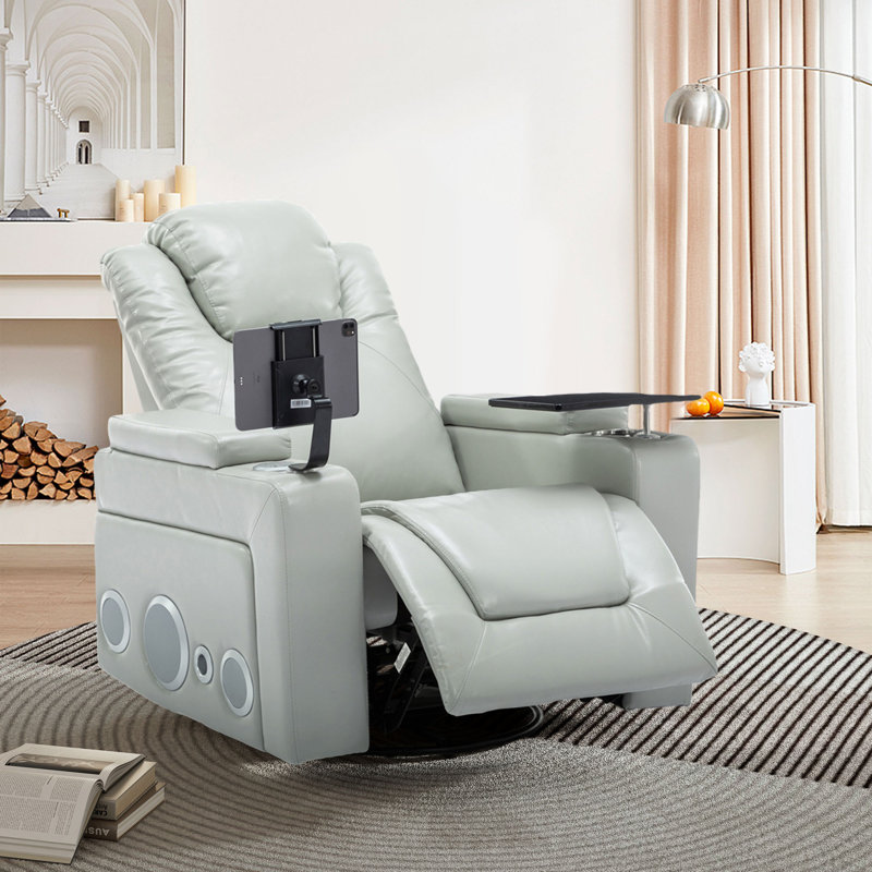 Fauteuil inclinable Hudis, Similicuir gris