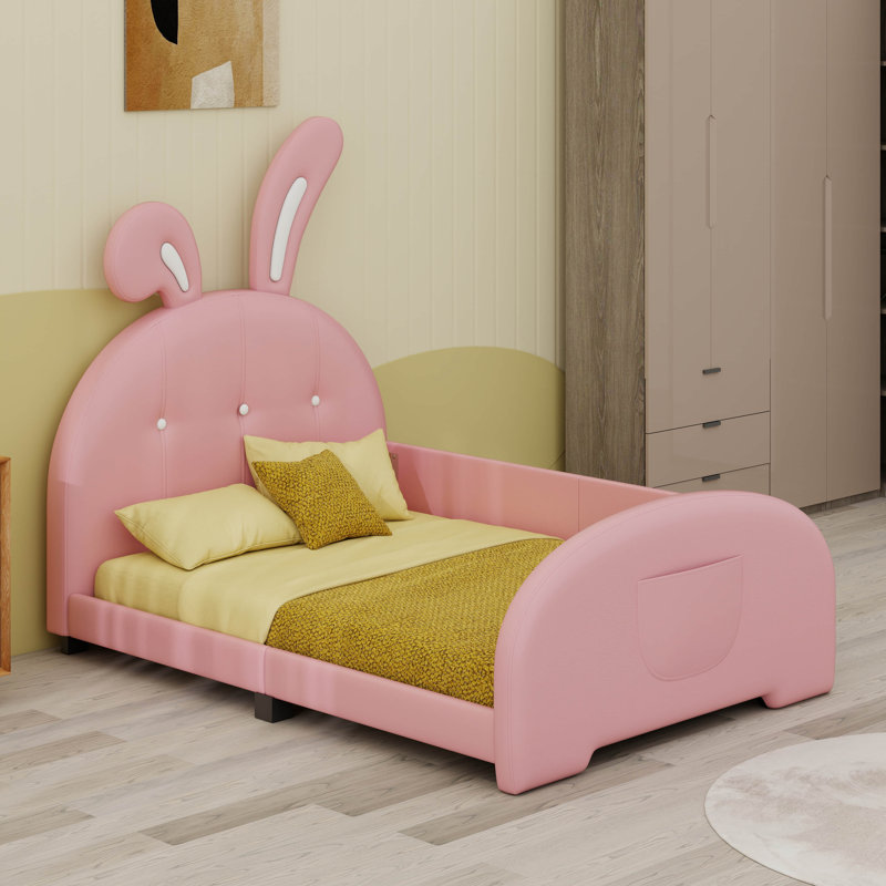 Luxury Leather Upholstered  Princess Bed Frame, Pink
