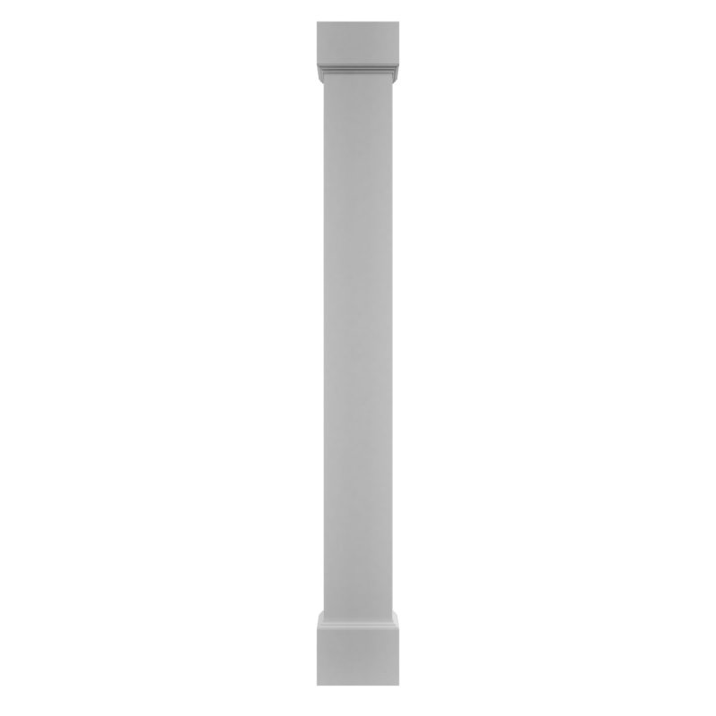 Colonne carrée classique en PVC lisse non effilée Craftsman, base standard et base standard, H 120 po x l 6 po