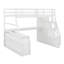 Lit mezzanine avec 7 tiroirs, 2 tablettes et un bureau-119804454
