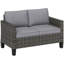 128cm Wide Straight Patio Sofa with Cushions-1208441585-1208441586