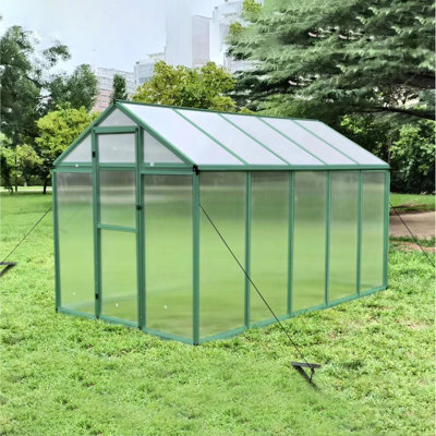Heavy Duty Walk-in Greenhouse 6x10 Ft - Polycarbonate Aluminum For Outdoor All Season With Raised Base And Anchor, Control Windproof Anchor Backyard, Plant Growth Stimulation