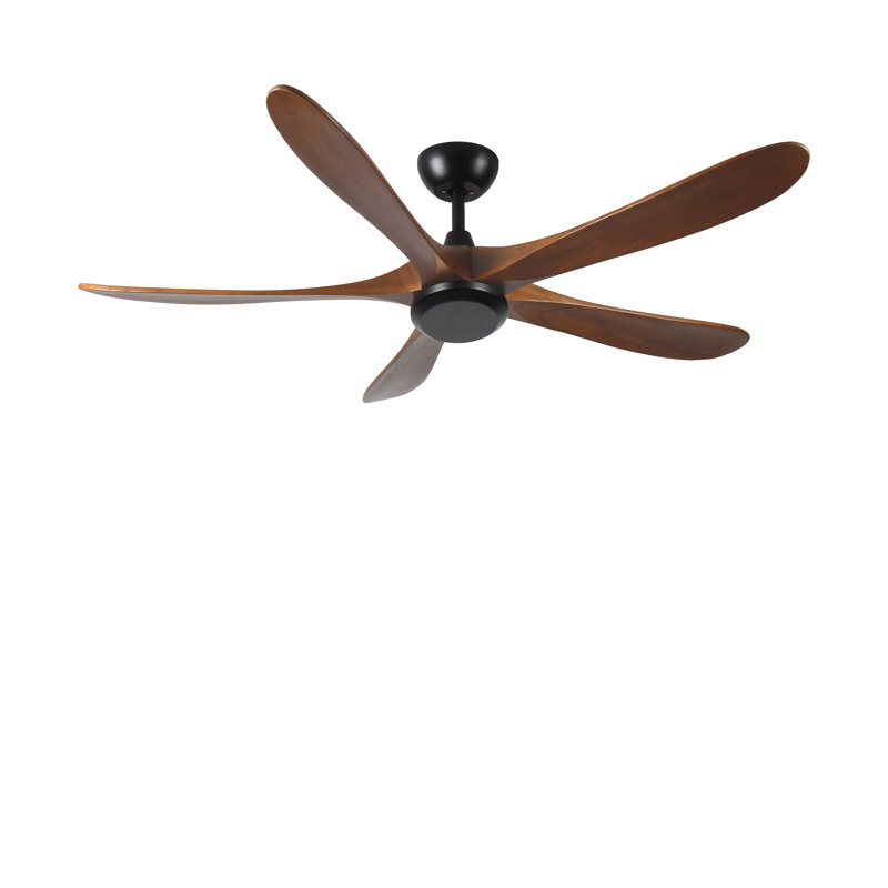 62 Inch Wood Ceiling Fan No Light With Remote Control