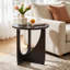 Table de bout Mid-Century moderne en bois de noyer avec base sculpturale-1043256949