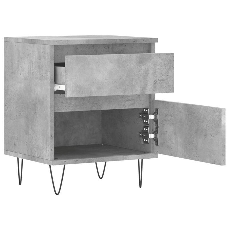 Rowlands 40cm W Bedside Table, Concrete Grey