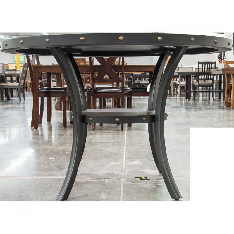 Table de salle à manger ronde en bois naturel 1pc