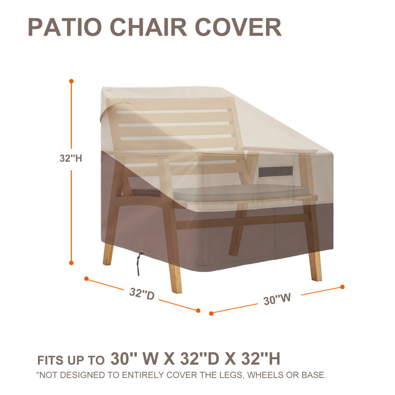 Housse respirante pour chaise de patio, ensemble de 2 pièces, H 32 po x l 30 po x P 32 po